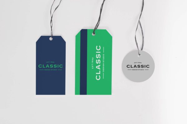 服装吊牌标签设计效果图样机 Clothing Label Tag Mock Up