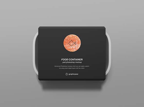 高端外卖包装设计效果图样机模板 Rectangular Food Container Mockup