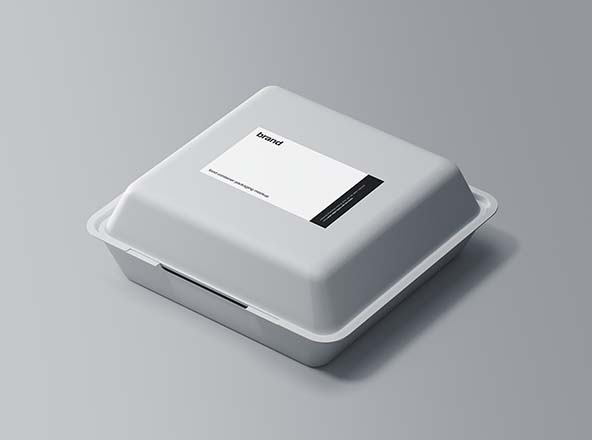 高端食品包装外卖盒定制设计样机模板 Food Packaging Container Mockup