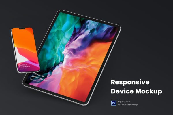 响应式设备UI界面设计效果图样机v4.0 Responsive Device Mockup 4.0