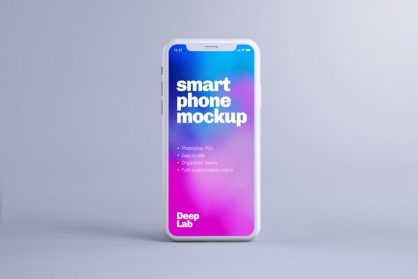 iPhone 11 Pro手机屏幕预览图前视图样机模板 iPhone 11 Pro Clay Mockup