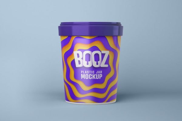 雪糕冰淇淋外包装设计前视图样机 Realistic Ice Cream Cup Mockup