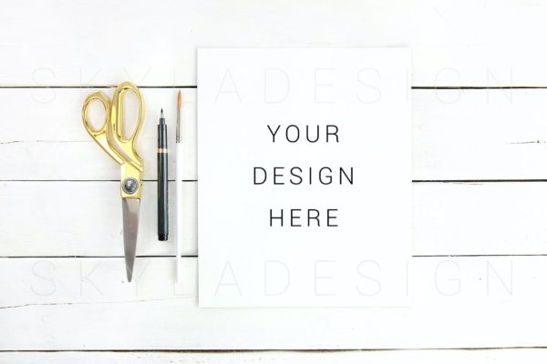 简约风优雅场景空白纸样机模板v2 Quote & Print Mockup