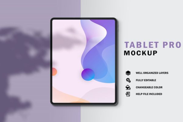 平板电脑UI设计效果展示图样机v1 Tablet Pro Mockup V.1