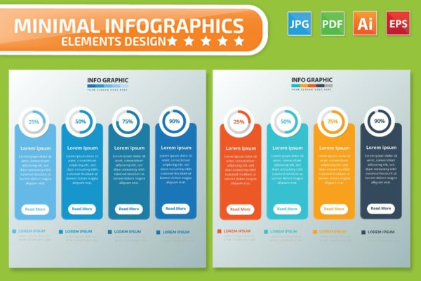 PPT幻灯片设计信息图表项目/步骤/流程说明矢量图形素材v3 Infographics design