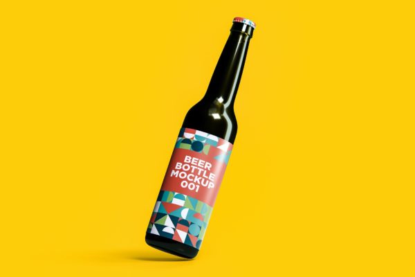 啤酒瓶品牌贴纸设计样机模板v.1 Beer Bottle Mockup 001