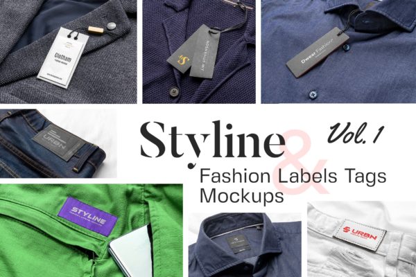 Styline系列服装标签＆吊牌VI设计样机模板v1 Styline – Apparel Labels and Tags Mockups vol 1