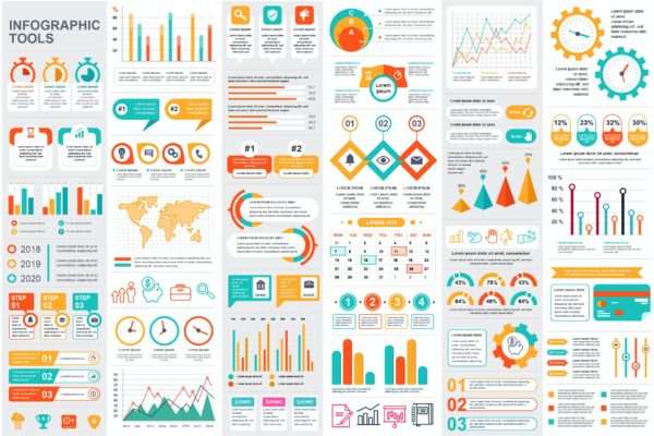信息图形数据可视化矢量设计模板合集v15 Collection Infographic Elements Template Graphics