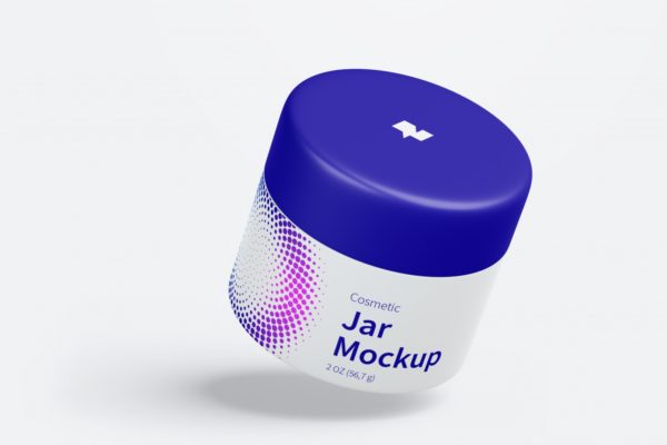 面霜瓶护肤品膏霜瓶外观设计效果图样机v01 Cosmetic Jar Mockup, Floating
