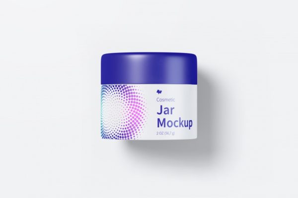 面霜瓶护肤品膏霜瓶外观设计前视图样机v01 Cosmetic Jar Mockup, Front View