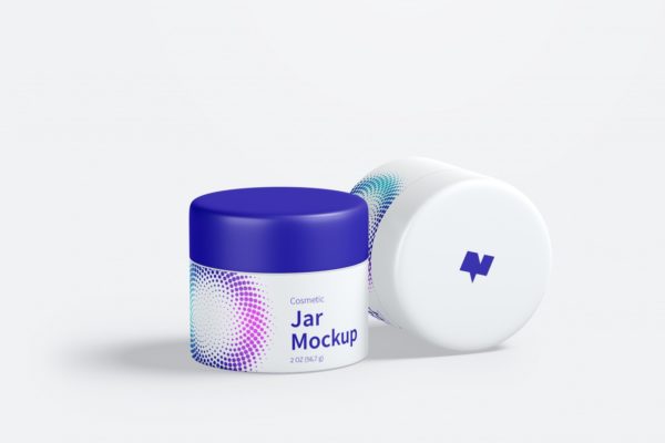 面霜瓶护肤品膏霜瓶包装外观设计展示样机 Cosmetic Jar Mockup