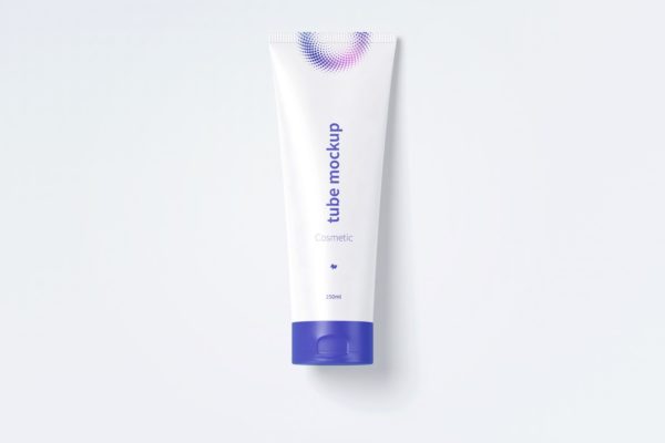 妆品护肤品包装软管外观设计平放视图样机模板v08 Cosmetic tube mockup 08