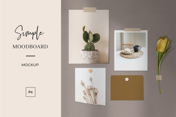 简单的心情板样机vol.1   Simple Mood Board Mock Up Vol.1