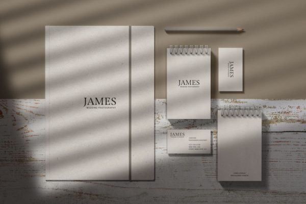 办公文具用品VI样机模板 Stationery Branding Mockup