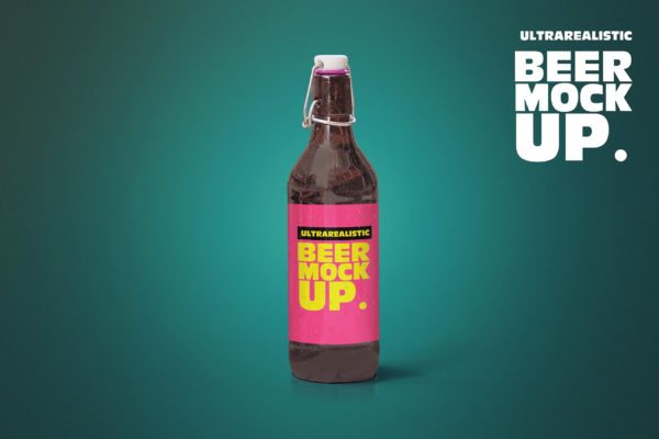 简易瓶盖小支装啤酒瓶外观设计样机 Clean 50cl Beer Cap Mockup