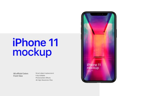 超逼真iPhone11实机屏幕演示样机模板 Phone Mockup