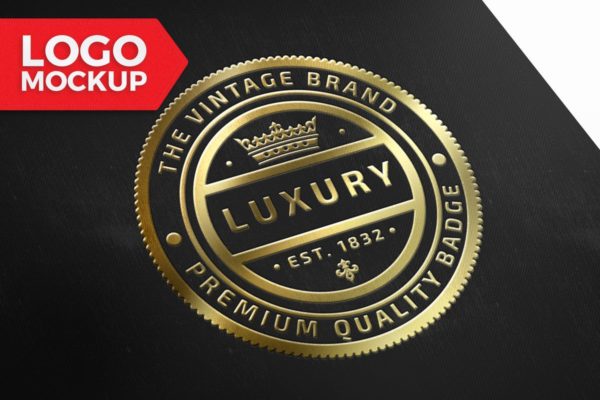 烫金效果商标Logo设计预览样机模板 Gold Logo Mock-Up