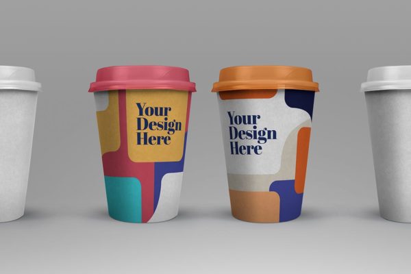 咖啡热饮杯外包装设计效果预览样机模板 Take out Cup Coffee Mockup