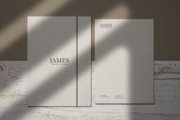 文件夹文具品牌设计效果预览样机模板 Folder Stationery Branding Mockup