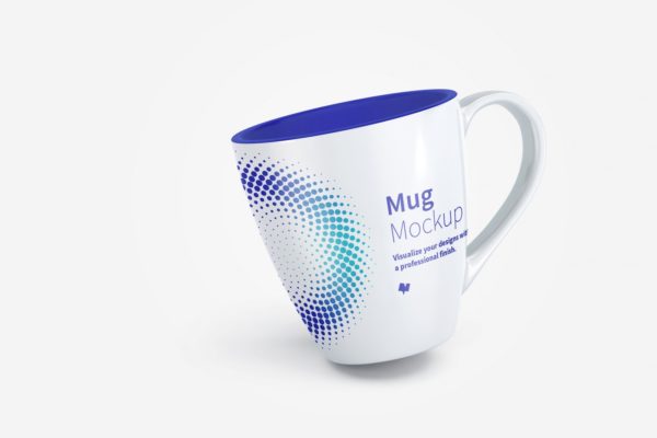 宽口马克杯陶瓷杯外观设计预览样机模板v05 Mug Mockup 05