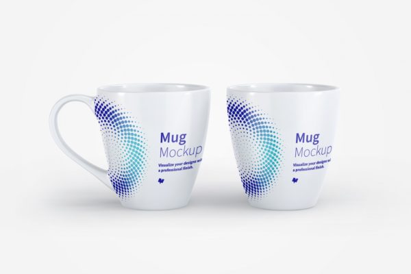 宽口马克杯陶瓷杯图案设计展示样机v10 Mug Mockup 10