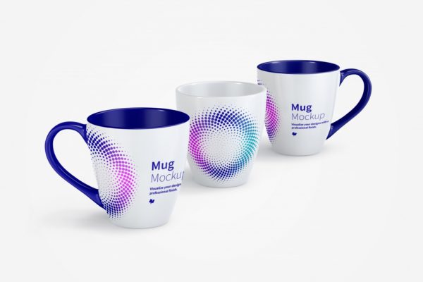 宽口陶瓷马克杯图案设计预览样机v11 Mug Mockup 11