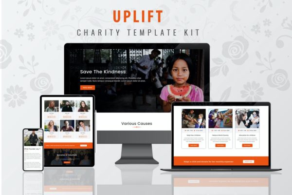 慈善机构组织官网设计WordPress模板[for Elementor] Uplift – Charity Template Kit