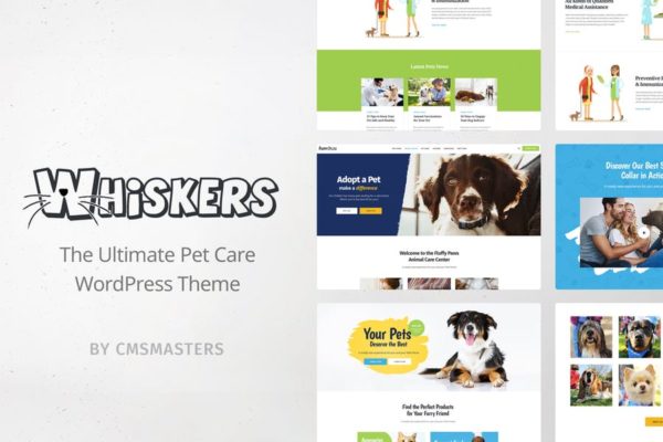 宠物店|兽医诊所|动物收养主题网站WordPress模板 Whiskers – Pets Store |Vet Clinic |Animal Adoption