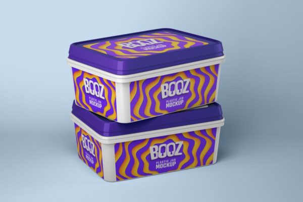 冰淇淋盒装设计叠放效果图样机模板 Realistic Ice Cream Box Mockup