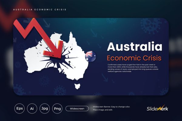 澳大利亚经济危机主题网站设计矢量插画 Australia Economic Crisis Vector Illustration