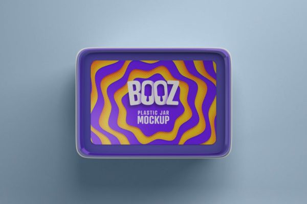 冰淇淋盒装设计顶视图样机模板 Realistic Ice Cream Box Mockup