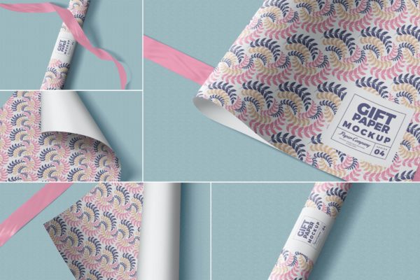 礼品包装纸图案设计样机模板 Gift Wrapping Paper Mockups