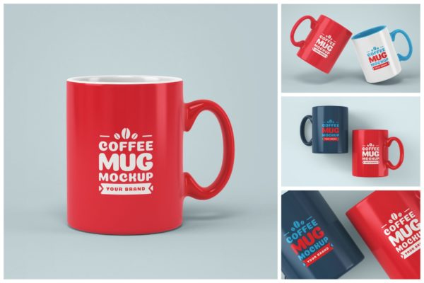 标准11盎司咖啡杯品牌设计预览样机 Coffee Mug Mockup Set