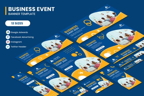商务活动推广谷歌百度广告联盟网站Banner广告设计模板v1 Business Event Google Adwords Banner Template