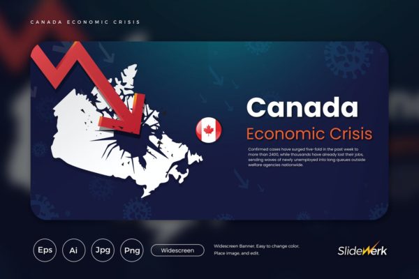 加拿大经济危机主题网站设计矢量插画 Canada Economic Crisis Vector Illustration