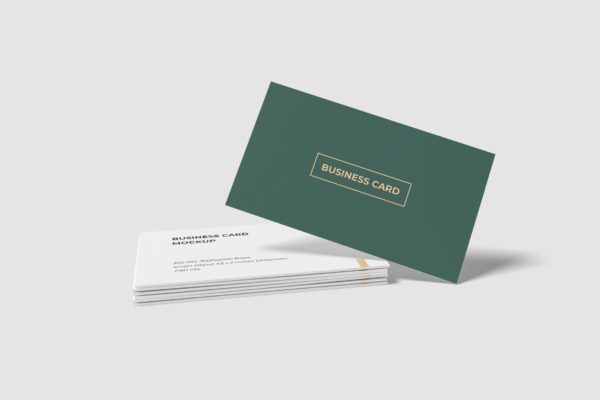 商务企业名片设计堆叠效果图样机 Business card and stack mockup
