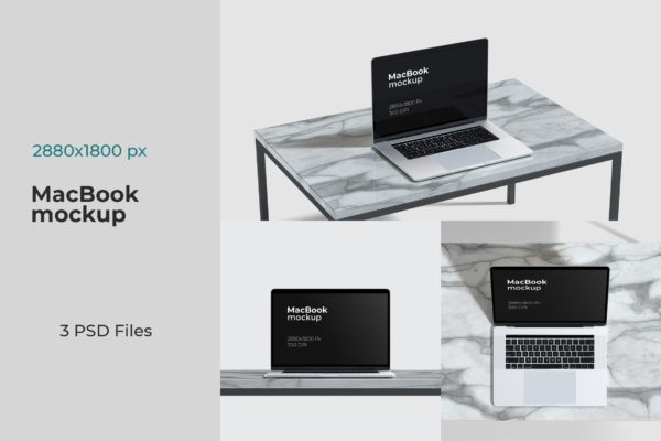 Macbook笔记本电脑网站页面效果图展示样机 Macbook Laptop Website Display Mockups