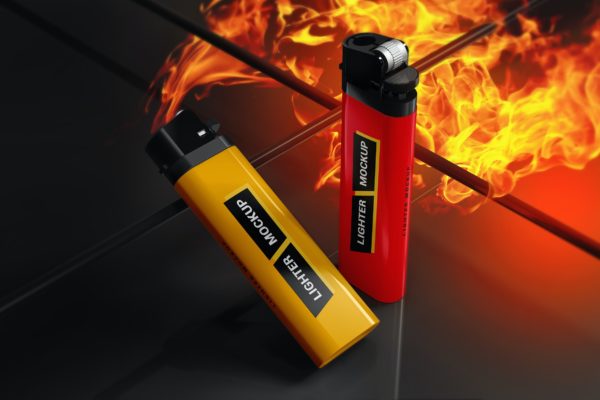 打火机品牌Logo定制设计样机模板 Lighter Mockup