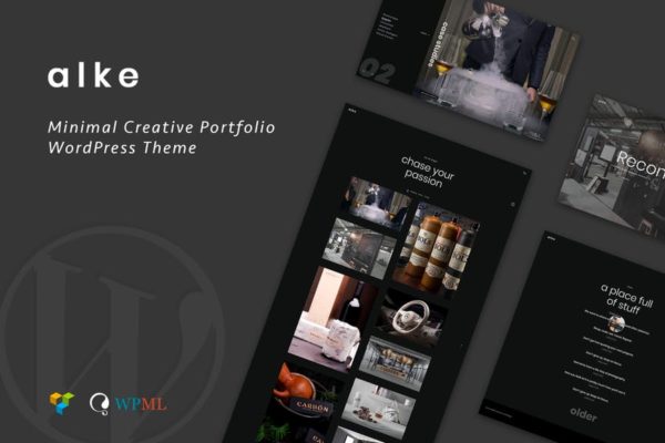 极简主义风格创意工作室WordPress主题模板 Alke | Minimal Creative Portfolio WordPress Theme