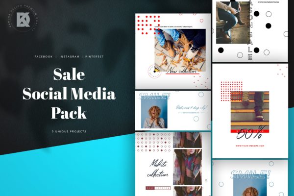 品牌促销活动社交媒体广告图设计模板 Sale Social Media Pack
