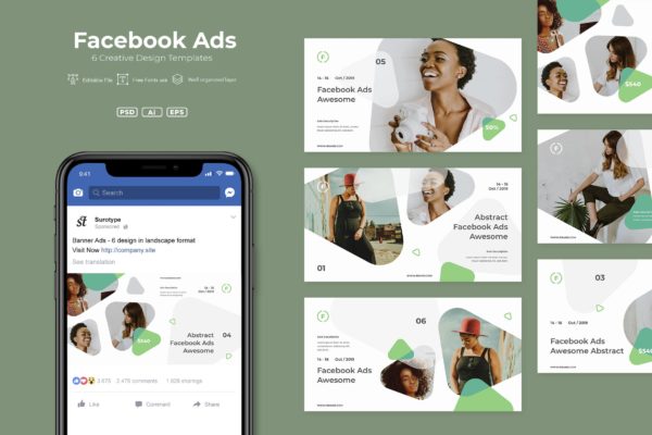 社交媒体主页封面广告设计模板v22 SRTP – Facebook Ads. v22