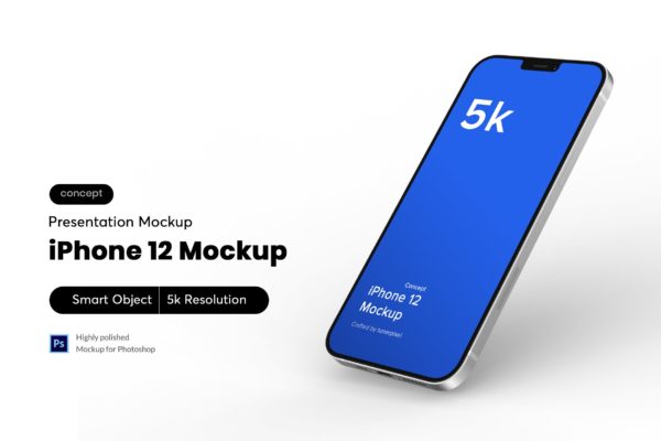iPhone 12苹果概念机UI设计展示效果图样机4.0 iPhone Mockup 4.0 (Concept)