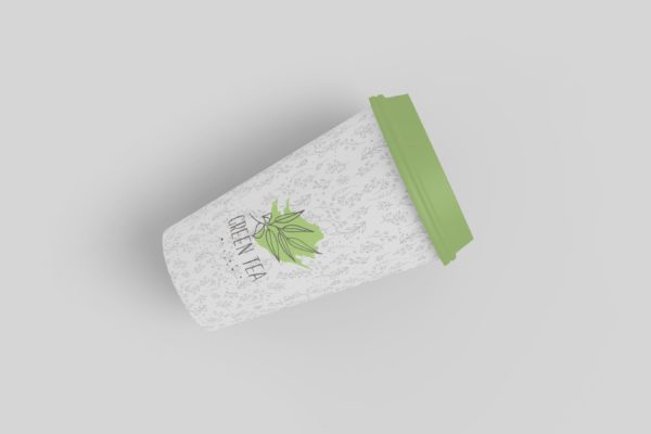 绿茶纸杯包装设计样机模板v4 Tea Cup Mockup V4