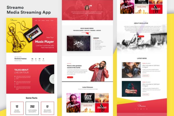 社交媒体应用电子邮件通讯模板 Streamo – Media Streaming App Email Newsletter