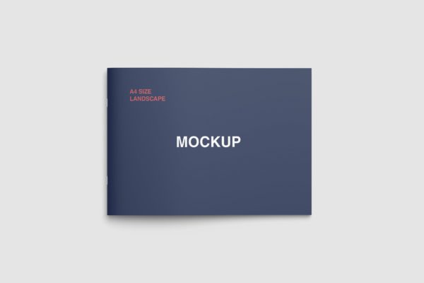 A4横版尺寸宣传册封面设计样机模板 A4 Size Landcape Cover Mockup