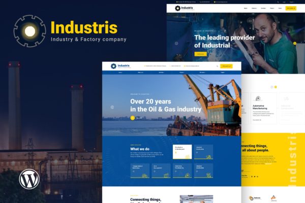 生产企业/工厂官网搭建WordPress企业主题 Industris – Factory & Business WordPress Theme
