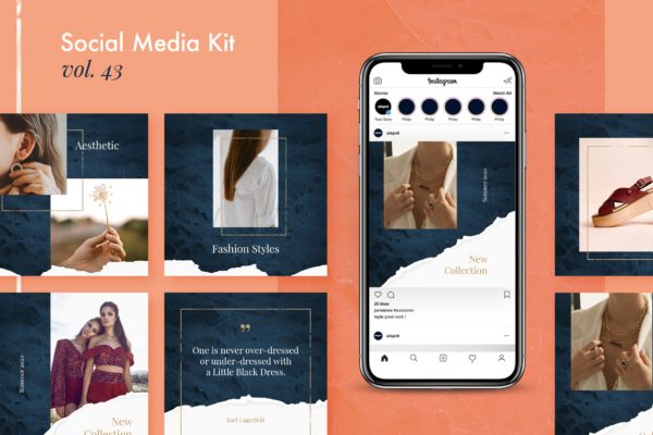 珠宝品牌社交广告贴图模板v43 Social Media Kit (Vol.43)