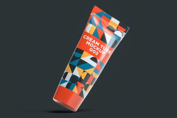 化妆品护肤品包装软管外观设计样机模板v.3 Cream Tube Mockup 003