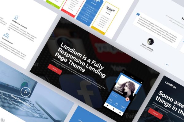 APP应用官网WordPress单页主题模板 Landium – Mobile App Landing Page WordPress Theme
