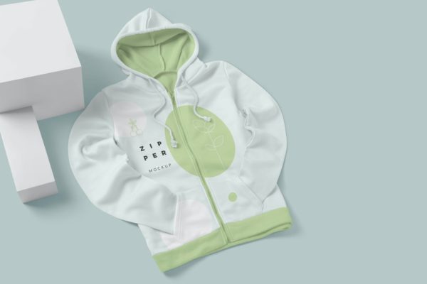拉链连帽衫设计展示样机模板 Zipper Hoodie Mockup Templates